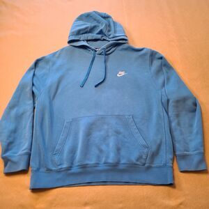 Nike Royal Blue Fleece Pullover Hoodie Size XL  Drawstring Logo BV2654-403